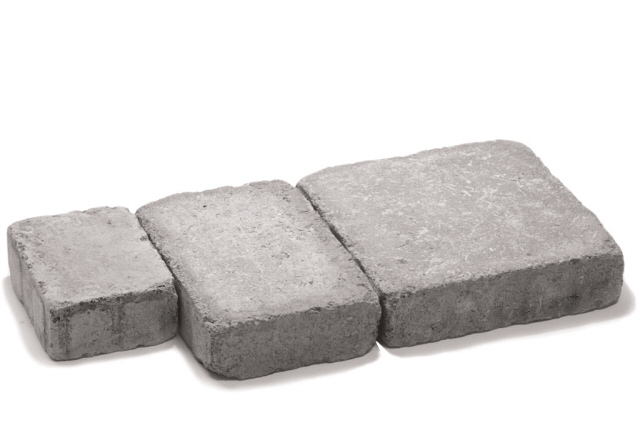 Rustik grå platta 133*200*50 gatsten på vit bakgrund.