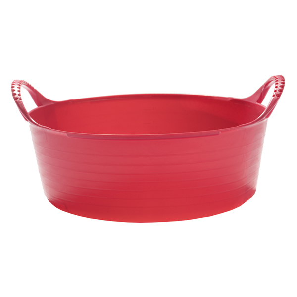 Flexikorg MINI Grunt 5L ROSA-kärl med sidohandtag, vinklat mot vit bakgrund.