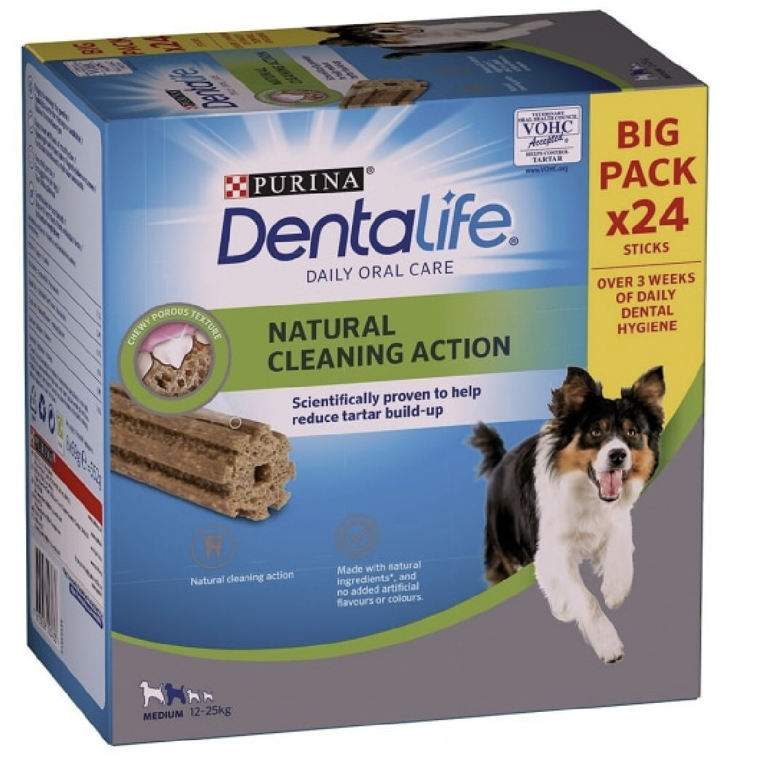 DentaLife medium x24, 8x69g tandstickor för daglig munvård och tandstensreduktion.