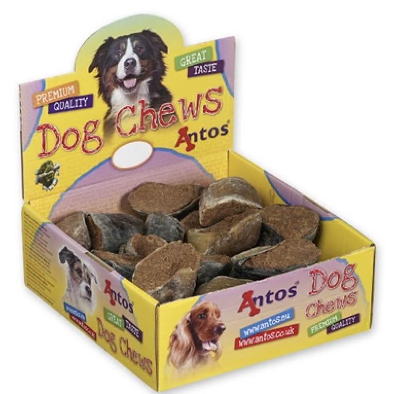 Ask med ANTOS KLÖV M/PATÉ tuggben för hund med hundbilder och färgglad förpackning.