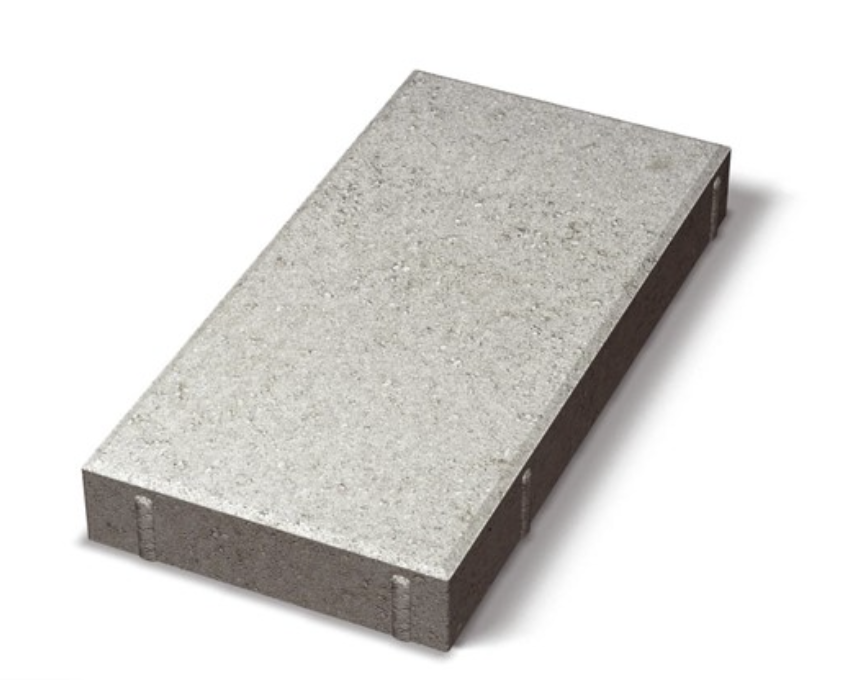 A MARKPLATTA VILLA SLÄT FASAD GRÅ L 50 st marksten, 400x200x50mm, på vit bakgrund.