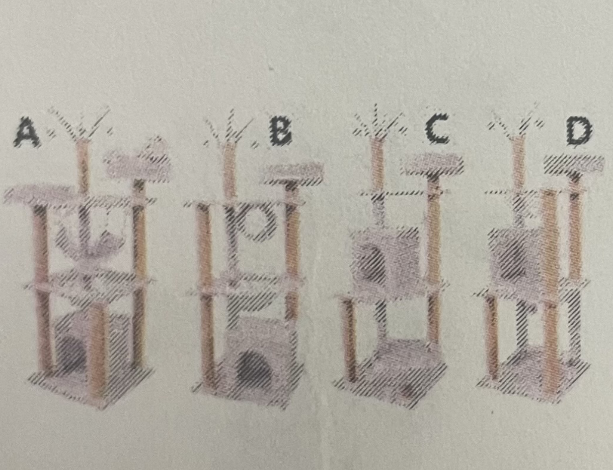 Klös träd CT-16 är ett katträd med unika plattformar och en tydlig struktur.