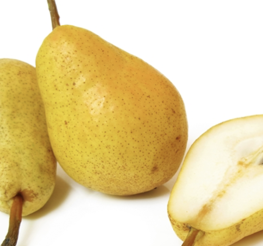 Tre flaskor PÄRON AROM (25 ML), varav en öppen, mot vit bakgrund.