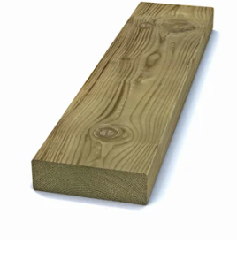 Trycktregel 45x145 träplanka med synlig ådring och kvistar mot vit bakgrund.