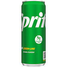 En grön burk Sprite Original lemon-lime soda med vit och gul text.
