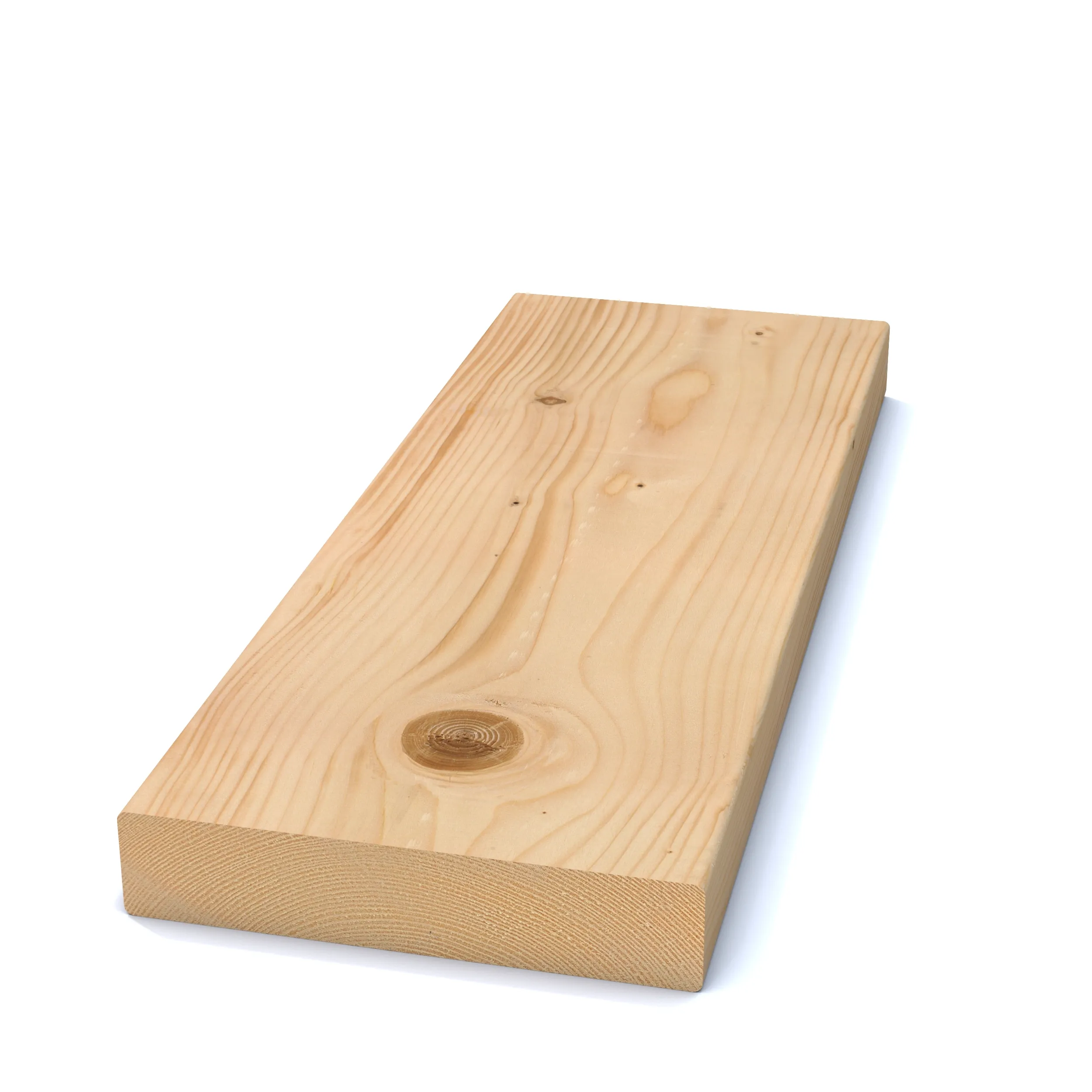Regel 45x220 C24 plank med synliga kvistar mot vit bakgrund.