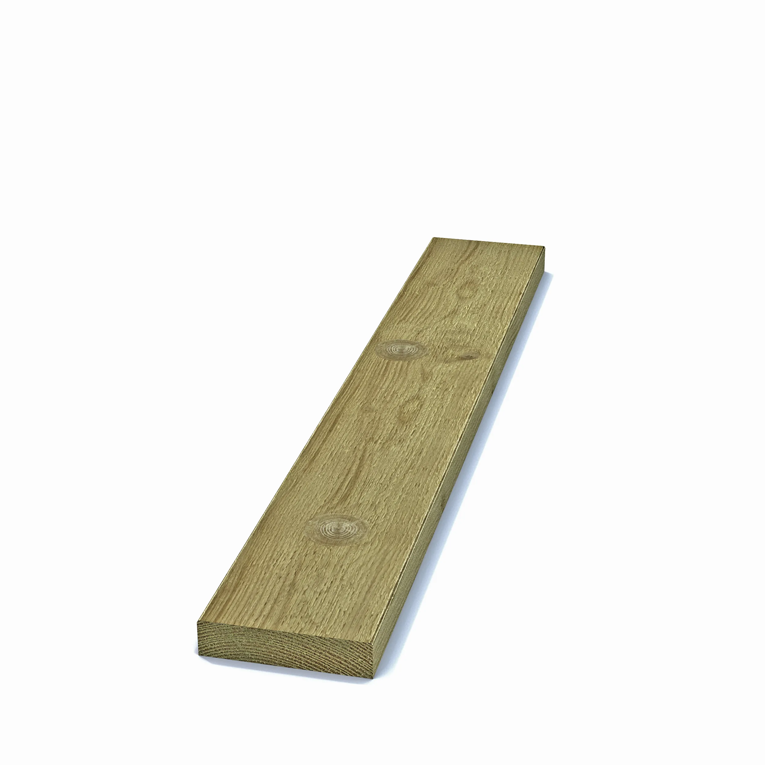 Finsågat 23x95 tryckt virke plank på vit bakgrund.