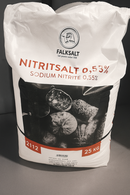 Nitritsalt 25 kg påse med 0,55% natriumnitrit.