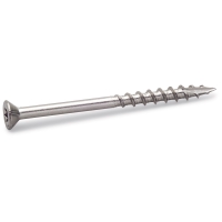 En enda TRALLSKRUV 4,2X45 A4-skruv med platt huvud och vass spets.