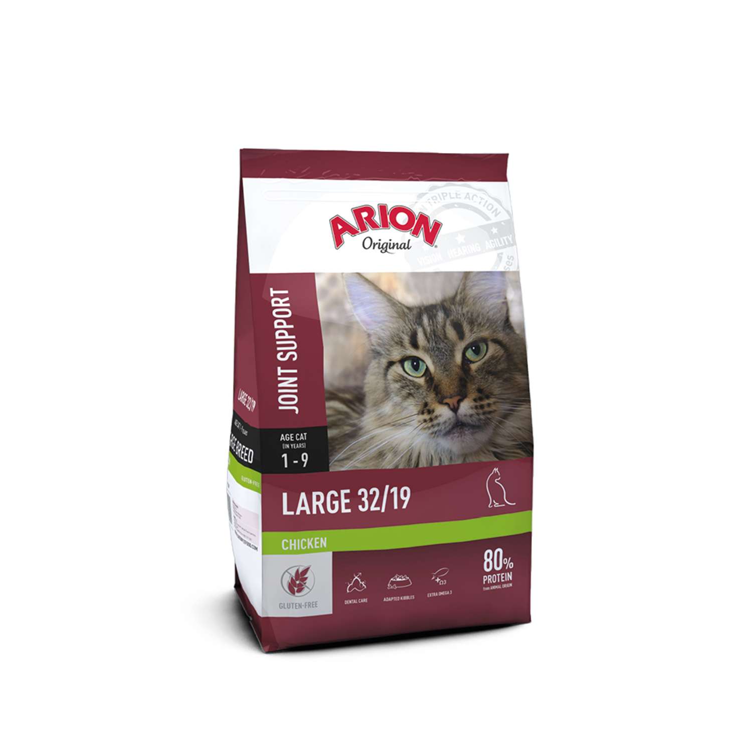 ARION original Cat Large Breed 7,5 kg, kyckling, stöd för lederna hos vuxna katter.