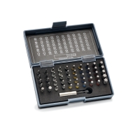 BITSSATS BS-51 51 DELAR FAST: kompakt verktygssats med olika bits i ett svart fodral.