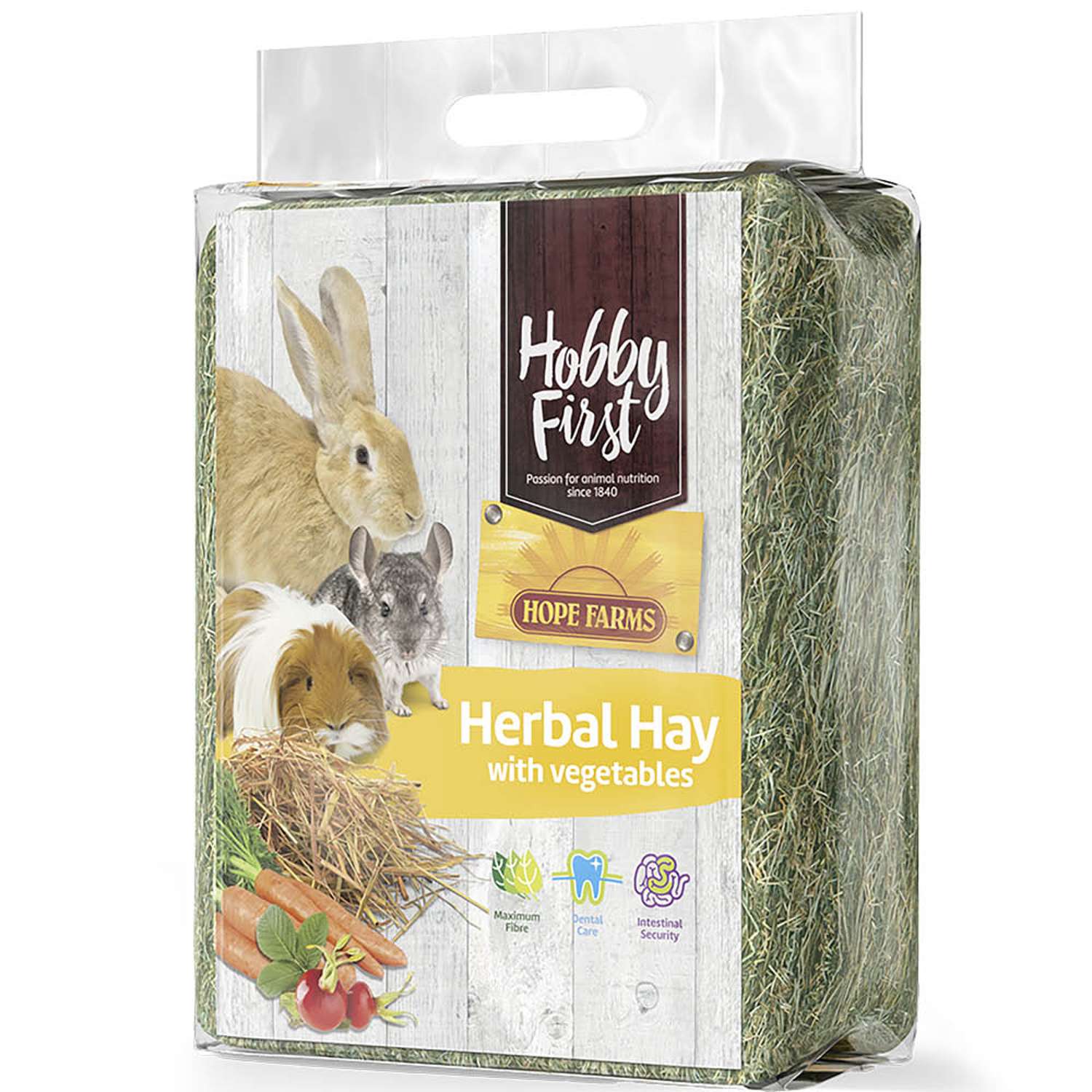 Hope Farms Herbal Hay With Vegetbles (morot & nypon) 1kg för små husdjur, kanin & marsvin.