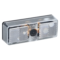 POSITIONSLJUS 110X41X28 VIT är en klar rektangulär kupolbelysning med mittbrytare.