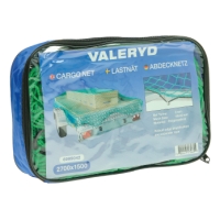 Blå väska med LASTNÄT 2700X1500MM lastnät för släpvagnar, visas i klar förpackning.