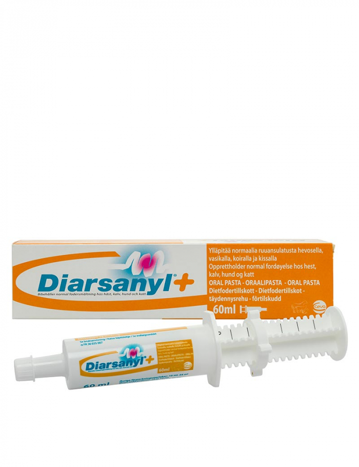 Diarsanyl + oral pasta för djur, 60 ml låda med spruta.