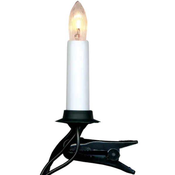 Star Trading Julgransbelysning Jenny 25lights med vit bas och svart klämma för ytor.