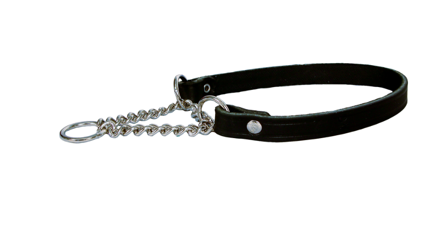 Läderhalsband Halvstryp Svart